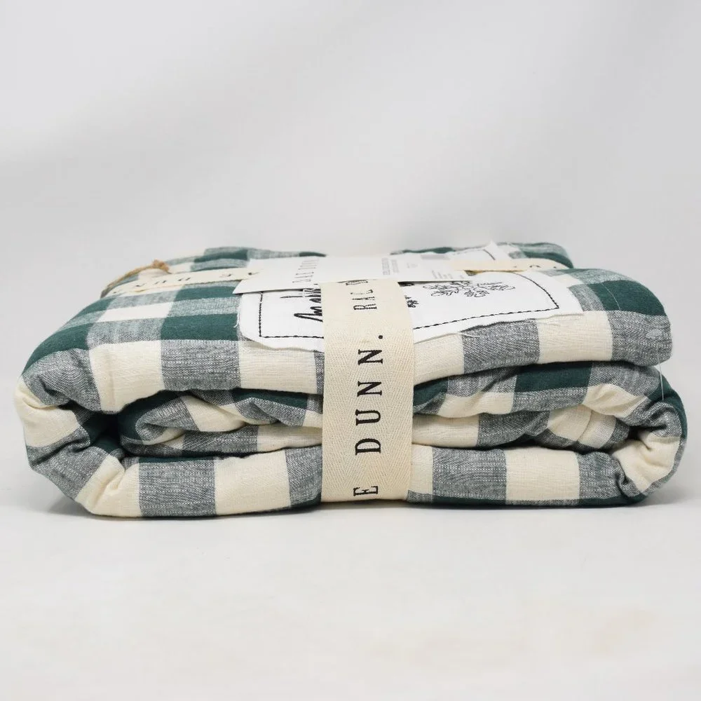 Rae Dunn Making Spirits Bright Throw Buffalo Check Sherpa Blanket New Green